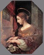 DOLCI, Carlo St Cecilia at the Organ dfg Norge oil painting reproduction